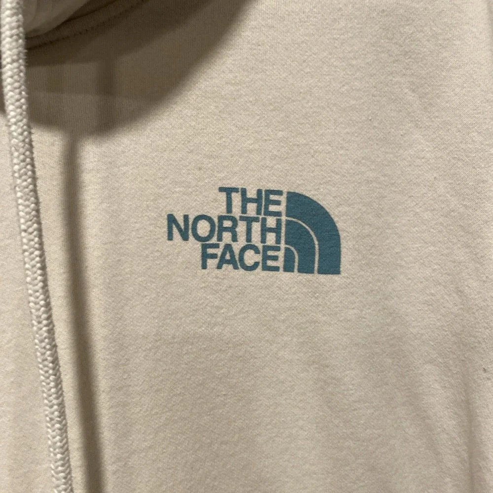 The North Face Hoodie Mens XL White Pullover Back Graphic Cotton Blend - Picture 4 of 9
